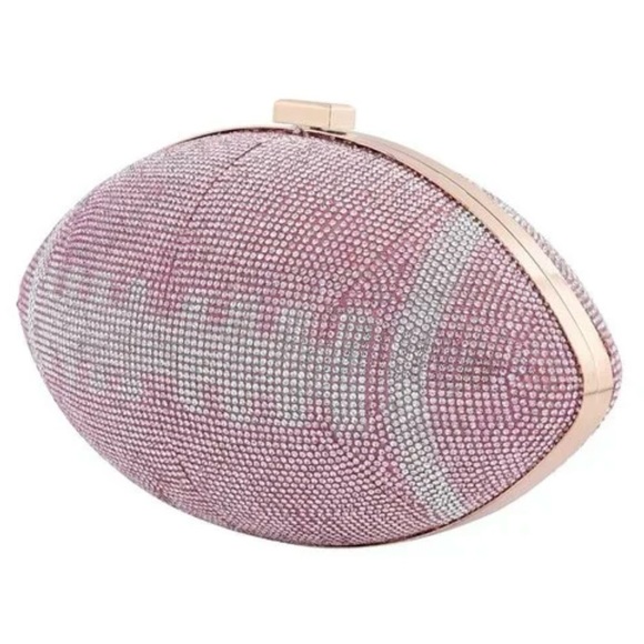 JOSEPH D'AREZZO Crystal Football Bag Rhinestone Crossbody Clutch NWT - Picture 3 of 7